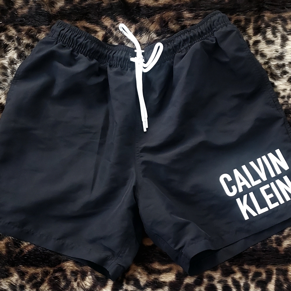 Mens CALVIN KLEIN Black Swim Shorts - NWOT - LRG